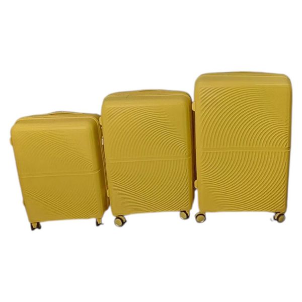 3-Piece Unbreakable Polypropylene Luggage Set - Yellow