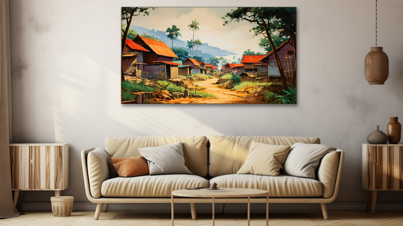Canvas Wall Art - Village VIlla Abstract - HD0084