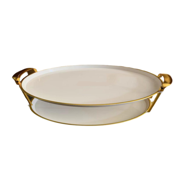 Oval Double Handle Tray - 2 Tier Tray