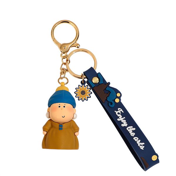 Creative Pearl Earring Girl Keychain