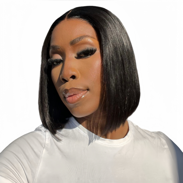 Marigold 10-Inch Straight Short Bob Wig - Transparent Lace Front