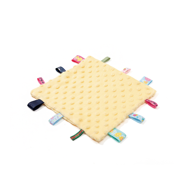 Baby Soothing Cloth, Newborn Soothing Bean Handkerchief Toy - Yellow