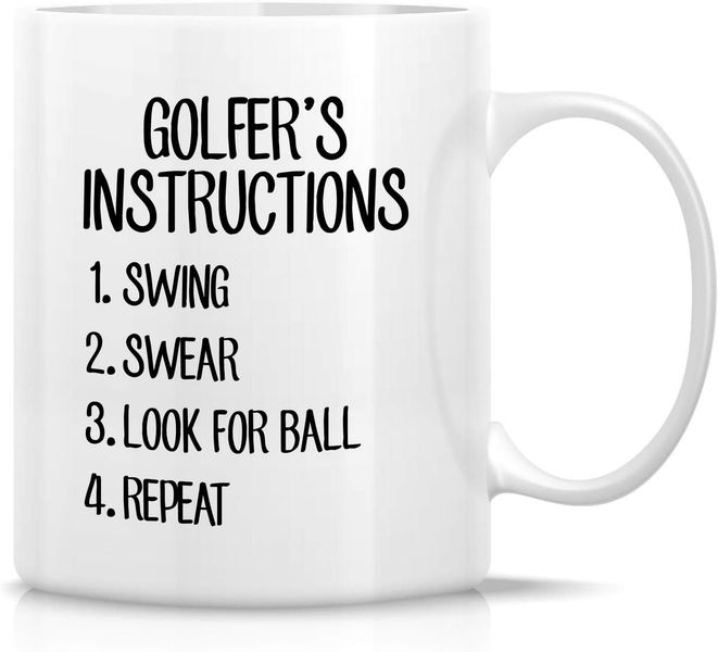 Golfer's instructions-Father's day-Mother's day-Valentines-Christmas Mug