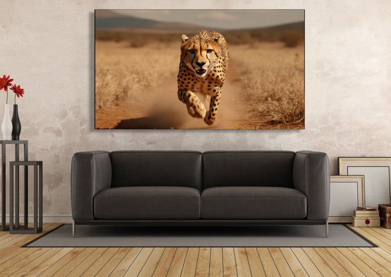 Canvas Wall Art - Cheetahs Chase Abstract - IM0245