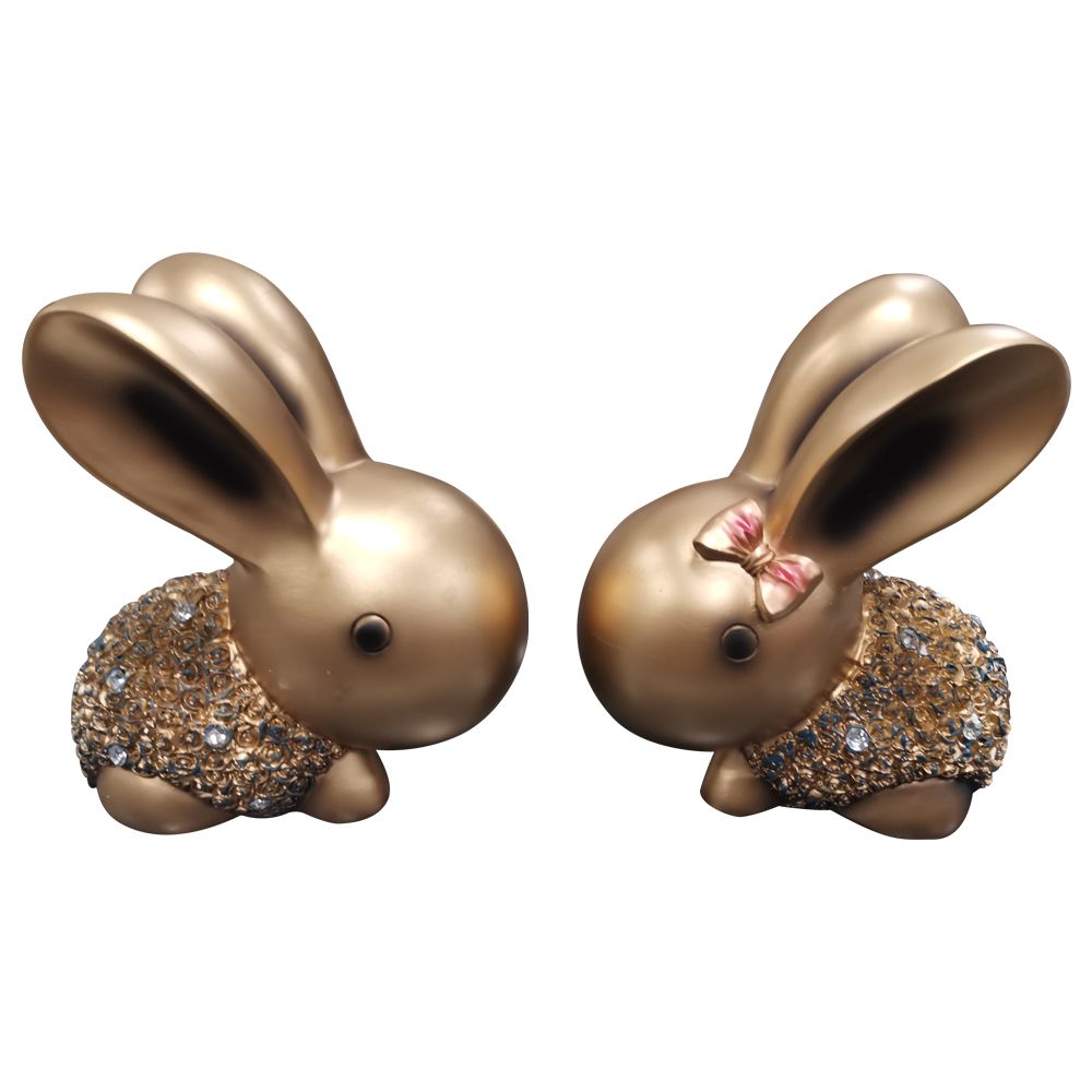 Modern Home Decoration & Ornament with Resin Finish Couple Rabbits Set ...