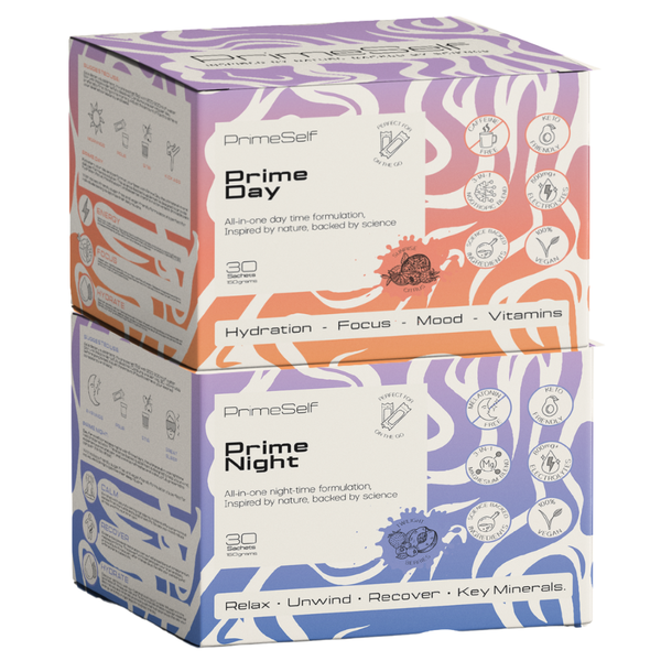 PrimeSelf Day &amp; Night Combo - 24h Energy + Sleep Support - 30 Days