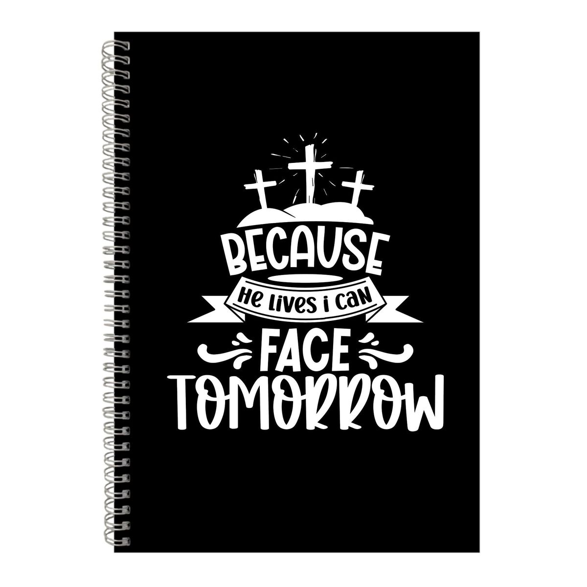 Tomorrow a4 notebook spiral with graphic christian easter words present