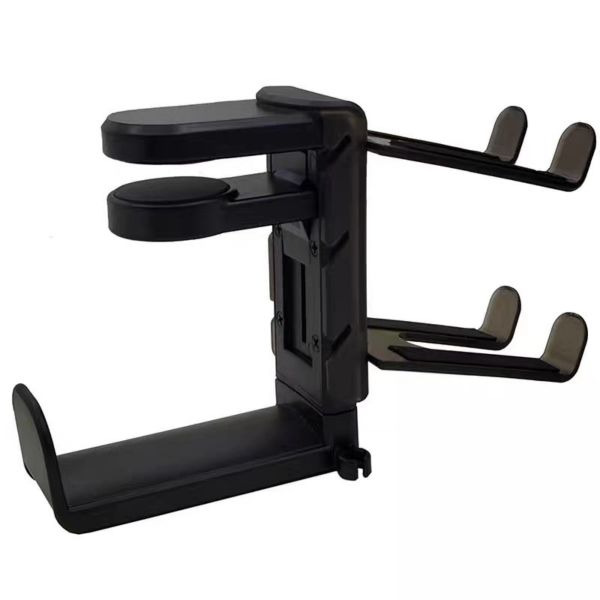 3-in-1 Rotatable Headset &amp; Controller Holder with 2 Hooks - Black
