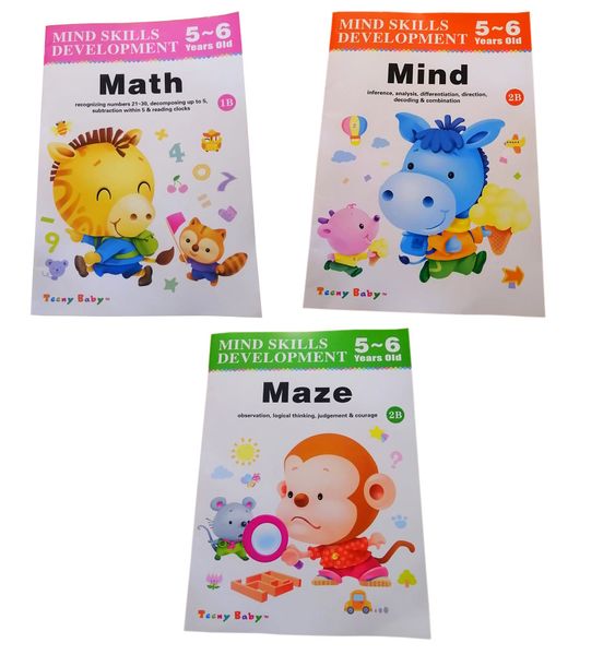 5-6 yrs old Mind development skills books- 3 set