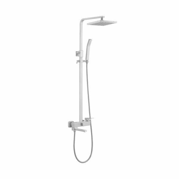 Trendy Taps Premium Quality Brushed Nickle SQ Exposed Shower &amp; Bath Set