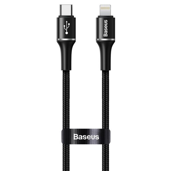 Baseus 1m - 18W Halo Colour LED USB Type-C to Lightning PD 18W - Black