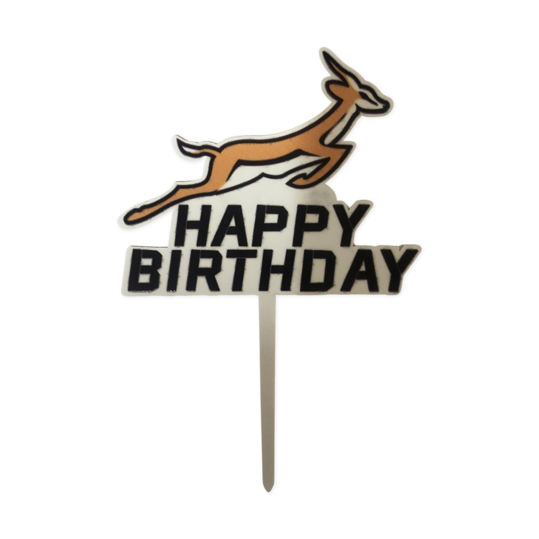 Happy Birthday Springbok Rugby Inspired Cake Topper Shop Today. Get