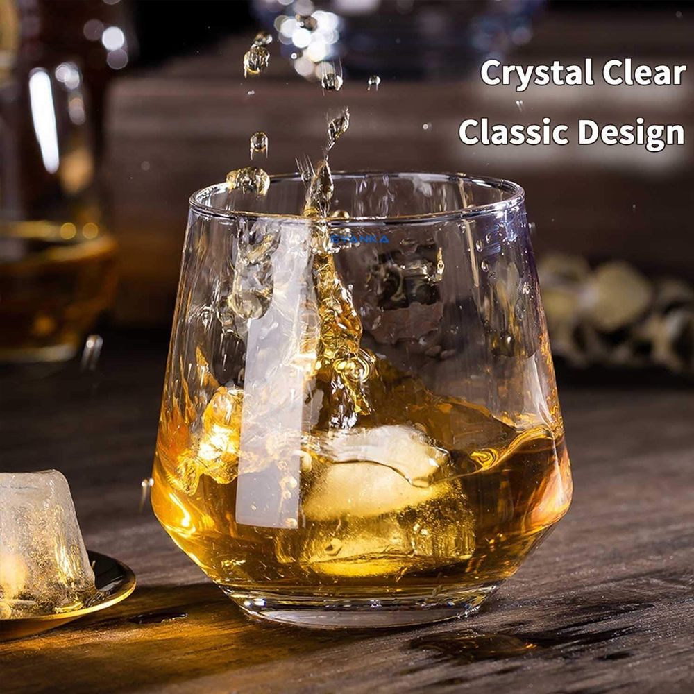 Elegant Gold Rim Gobelet Crystal Whiskey, Liqueur Glasses Set of 6