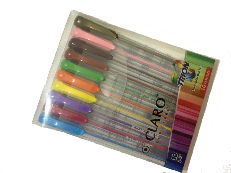 Claro Trion Triangular BallPen 10 Color