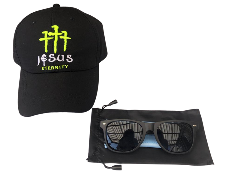 Jesus Eternity - Embroidered Baseball Cap with Sunglasses Set