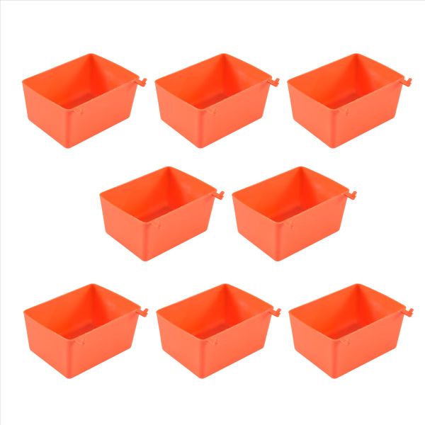 8 Pieces Pegboard Bins Kit Parts Storage (Red)