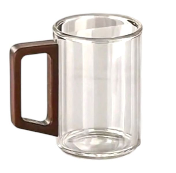 Walnut High Borosilicate Glass Tea Cup - Multicolor