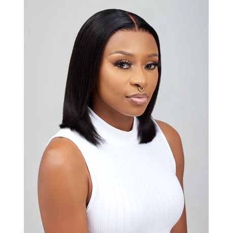 Brazilian Double Drawn Straight Full Frontal Wig - 12inch Image