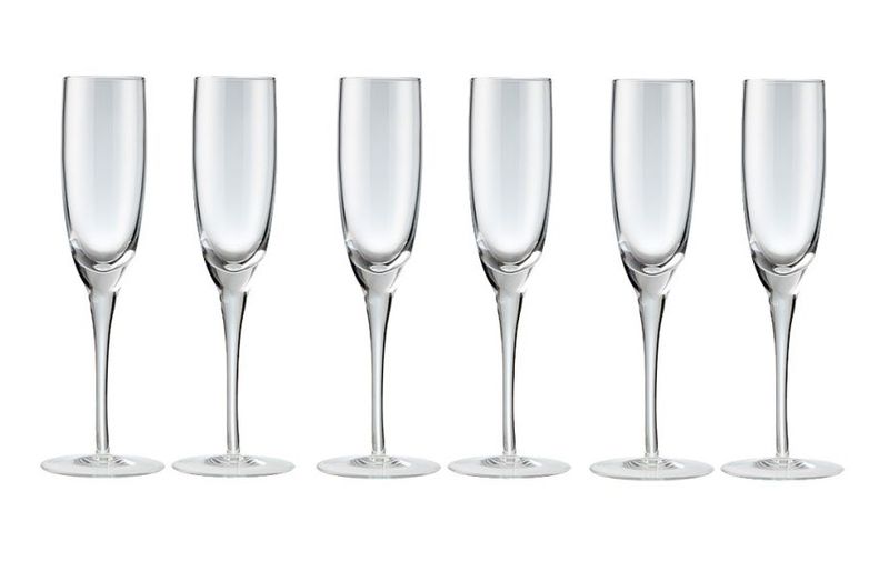Champagne Glass 150ml Long Stem Clear 6 Piece