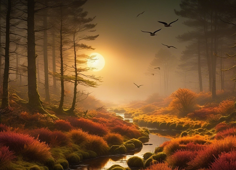 Modern Canvas Wall Art Home Decor -Sunset Flight