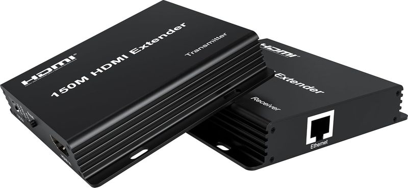 ZATECH 150M HDMI Extender - HDMI Extender Up to 150 m Via Cat5E/Cat6 Cable