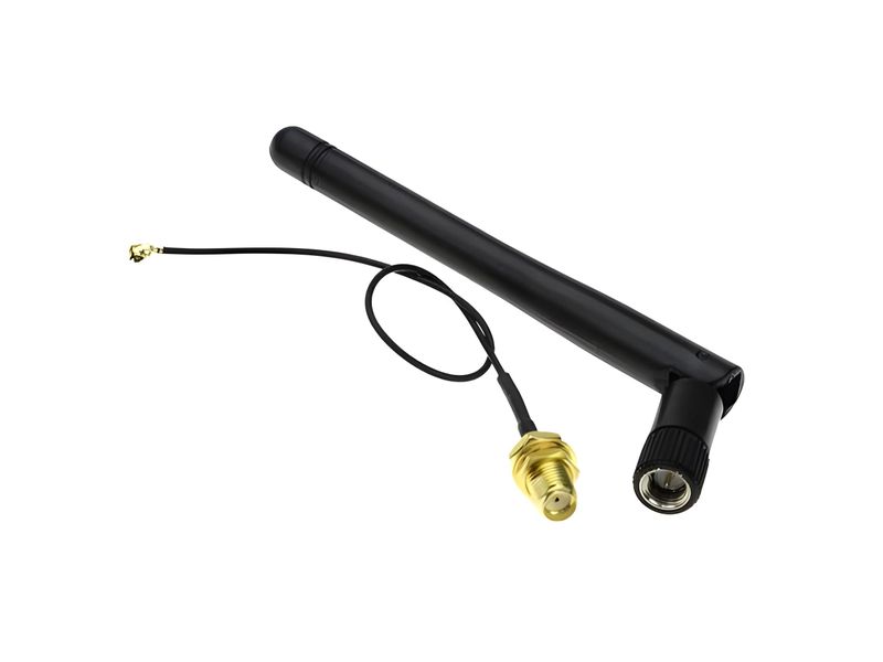 BDD WiFi Antenna + IPEX to SMA Cable (2.4GHz, 3dBi, Foldable, 11cm)
