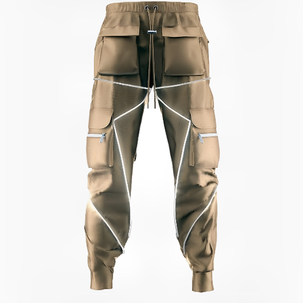 Men's Techwear Cargo Pants Fashion Multi-Pocket Reflective Jogger