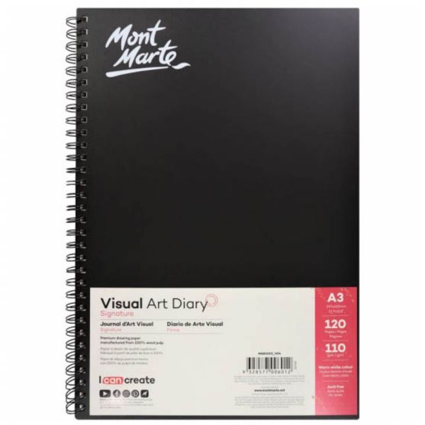 Mont Marte Visual Art Diary 110gsm A3 120 Page