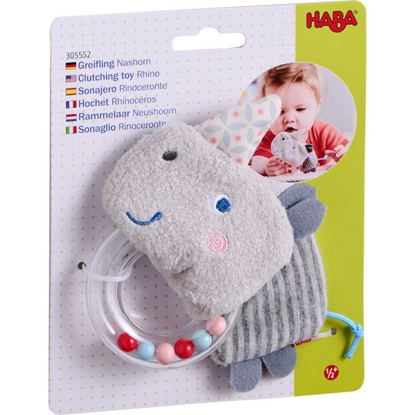 Haba Clutching Toy Rhino with Removable Handle