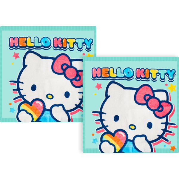 HELLO KITTY Official Licensed Kids 100% Cotton Face Cloth - 2 Pack