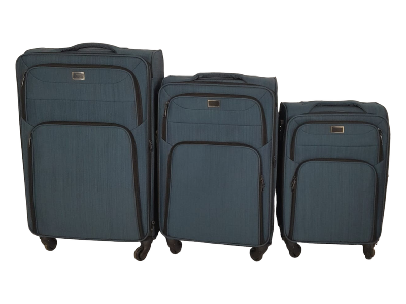 SMTE-Trolley 3 Piece Travel Luggage Spinner -Fabric
