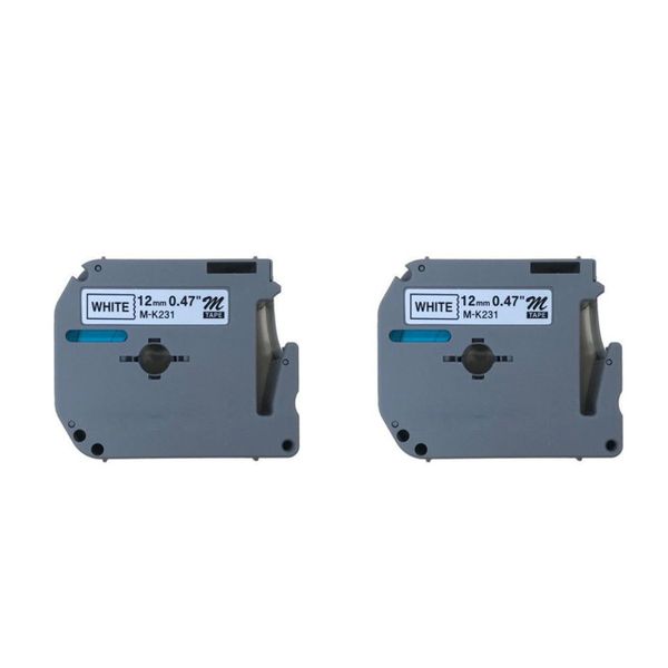 Compatible BROTHER MK-231 M Series P-Touch Label Tape 12mm - 2 Pack