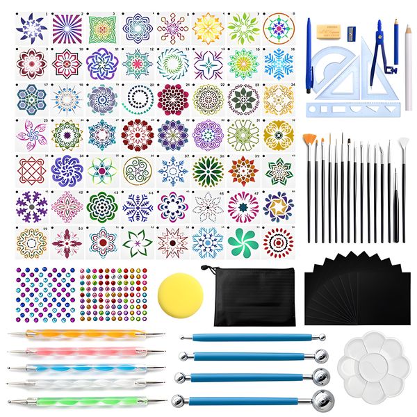 105Pcs Mandala Dotting Tools Painting Kit Rock Dot Paint Stencils Tool Set
