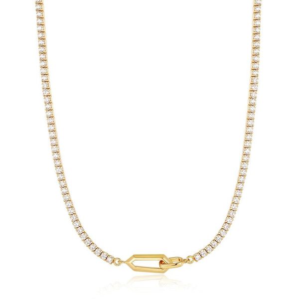 Ania Haie Sparkle Chain Interlock Necklace - Gold