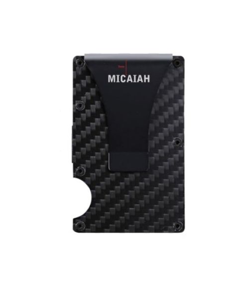 MICAIAH Minimalist Carbon Fiber Wallet RFID - Silver