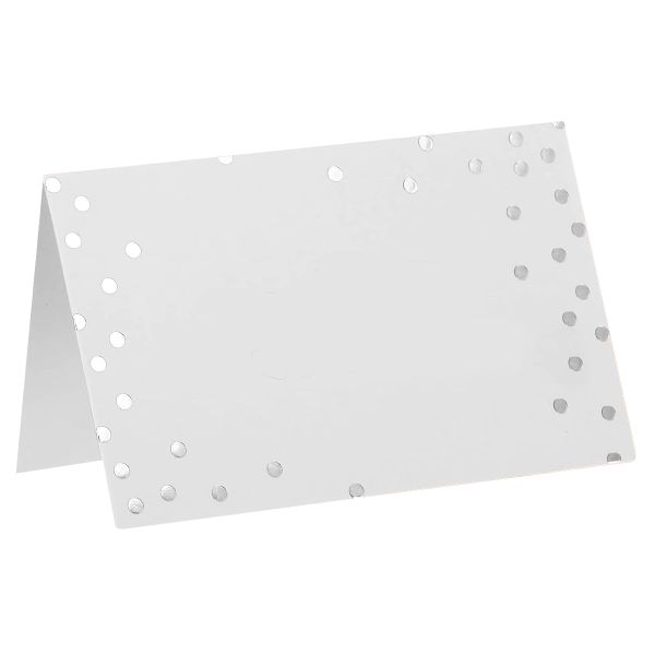 Dotted Silver Foiled Table Place Cards - 50 pack
