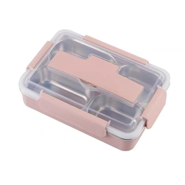 4 Compartments Thermal Insulated Lunch Box - Stainless Steel