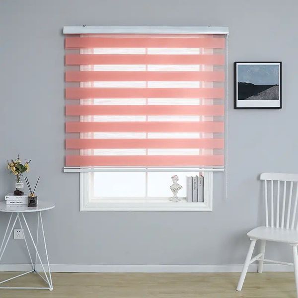 Quality Zebra Roller Blinds - Dual Layer Day/Night Window Shade - Cream