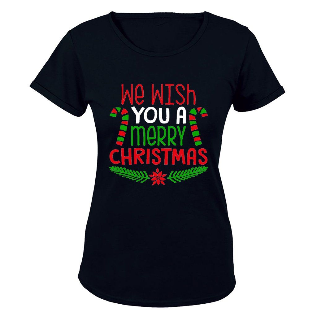 We Wish You a Merry Christmas - Colourful - Ladies - T-Shirt | Shop ...