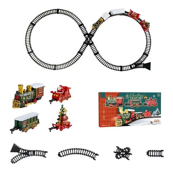 Classic Retro Christmas Electric Train Set - Powered with Light and Music