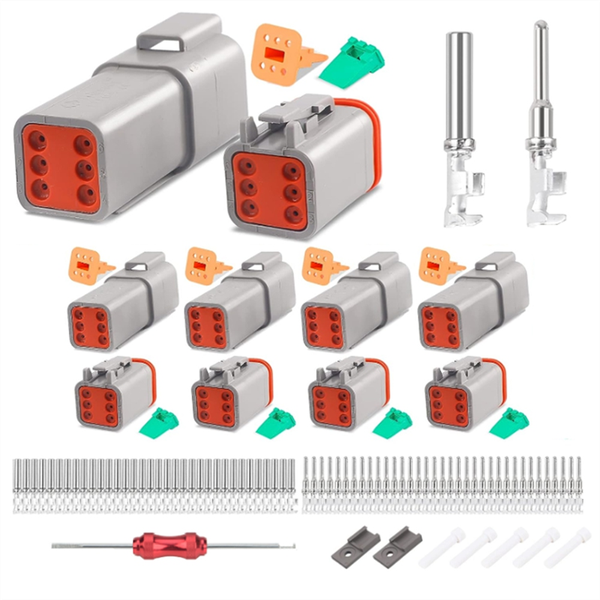 5 Set 6 Pin Dt Connector Kit Waterproof Dt Connector