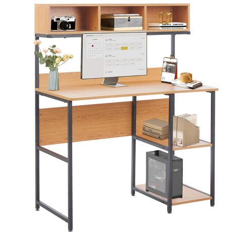 Computer Desk Student Table Gaming Desk Office Workstation with Shelves Image