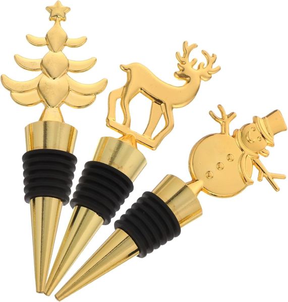 Decorative Bottle Sealers Christmas Tree Reindeer Snowman Reusable