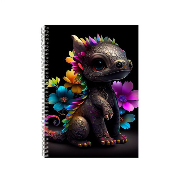 Baby Dragon Neon Notebook Gift Idea Writing Book Notepad Pad 70