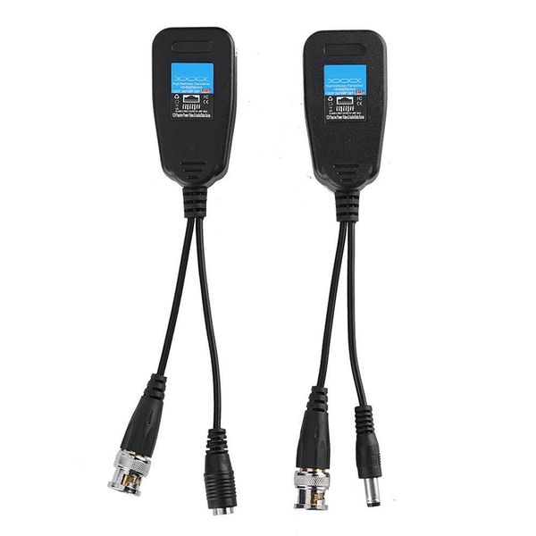 2 Pieces BNC-RJ45 Connector HD Passive Video Balun Transceiver for CCTV Camera