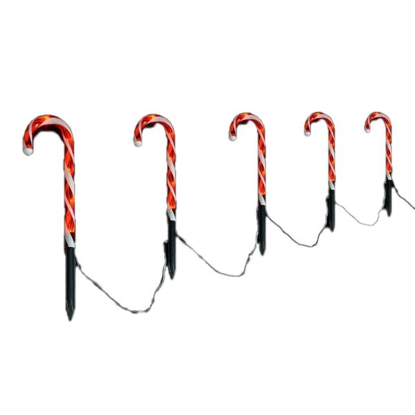 25cm Light Up Candy Canes Garden Stakes Pathway Christmas Decoration