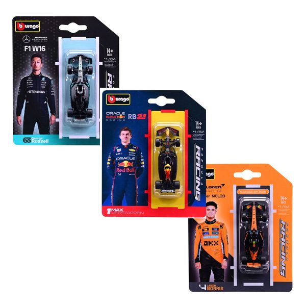 Bburago Scale 1:64 Bundle - McLaren, Mercedes &amp; Red Bull