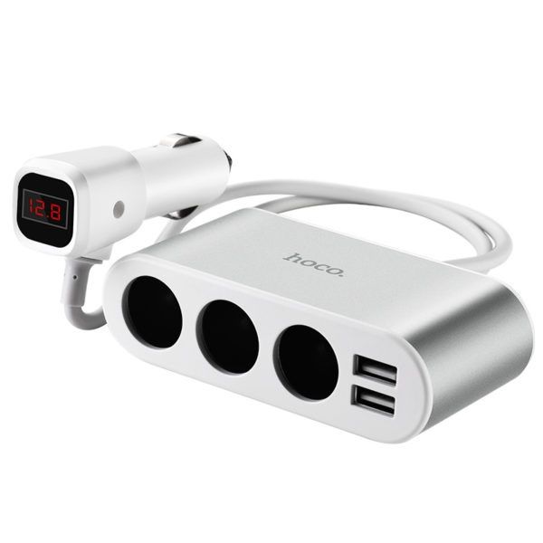 LCD one - pull - three car charger - HOCO