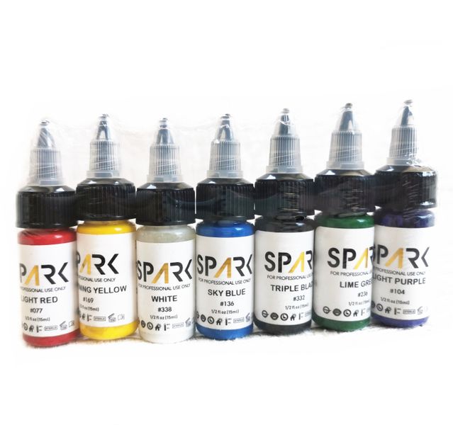 2024 Improved Formula - SPARK White Label Tattoo Ink - Set of 7 - 15ml