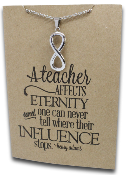 Stainless Steel Necklace On Message Card - Infinity